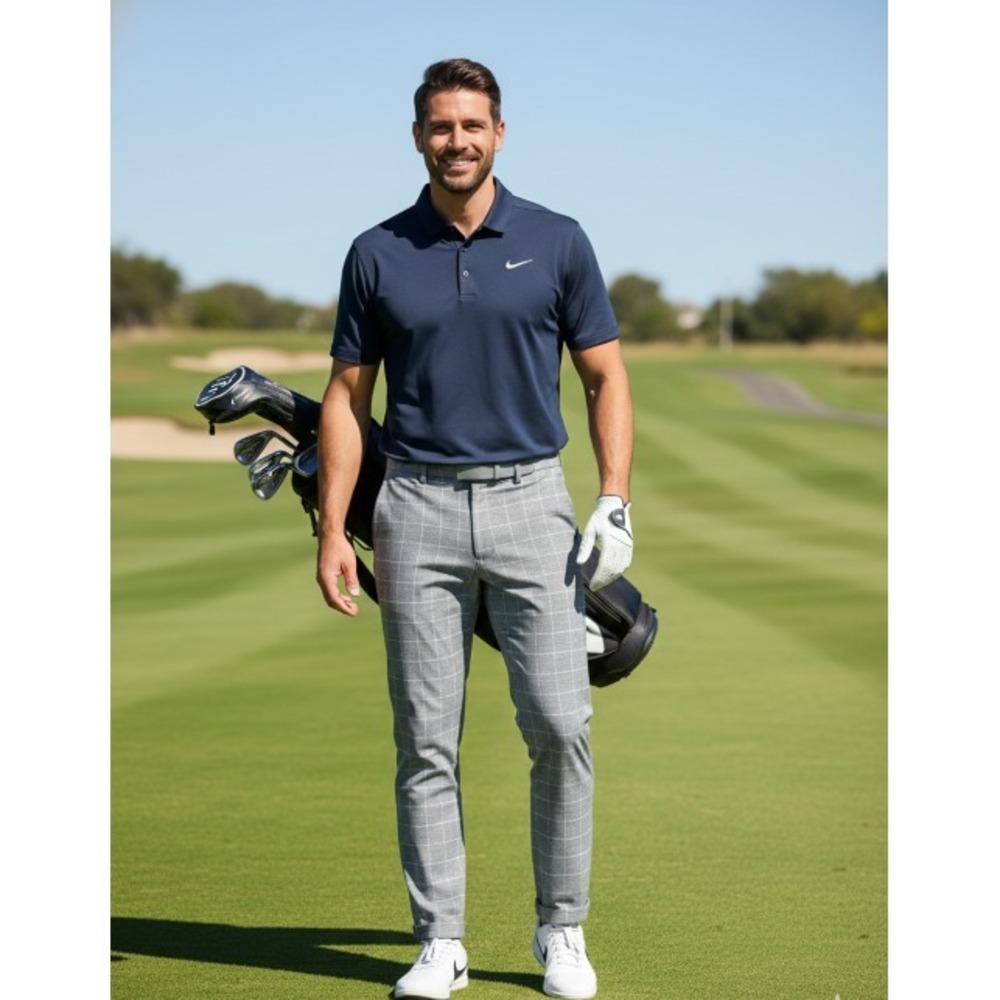 Nike Golf Performance Dri‑Fit Plaid Pants Gray‎ Men's 40x32